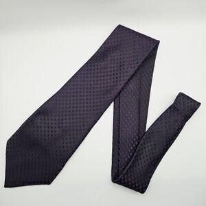 Giorgio Armani Purple Embroidered Dot Designer All Silk Tie Work L: 60.5x3 7/8"